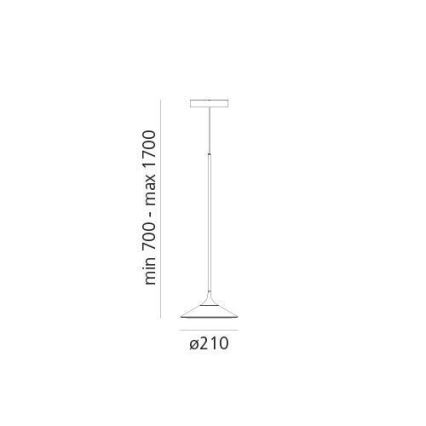 Artemide 0351030A - LED-kattokruunu johdossa ORSA LED/8,5W/230V 3000K halkaisija 21 cm