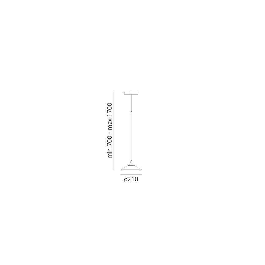 Artemide 0351030A - LED-kattokruunu johdossa ORSA LED/8,5W/230V 3000K halkaisija 21 cm