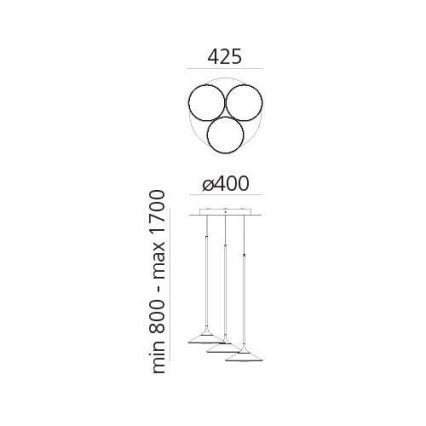 Artemide 0353030A - Himmennettävä LED-kattokruunu johdossa ORSA CLUSTER LED/22W/230V 3000K