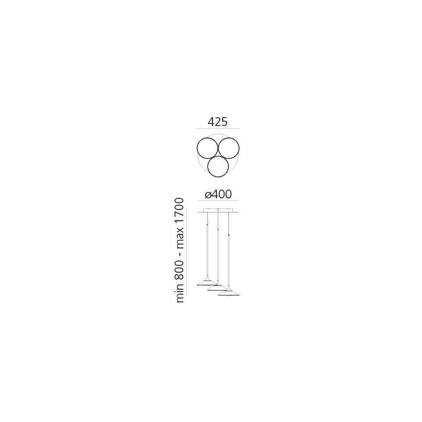 Artemide 0353030A - Himmennettävä LED-kattokruunu johdossa ORSA CLUSTER LED/22W/230V 3000K