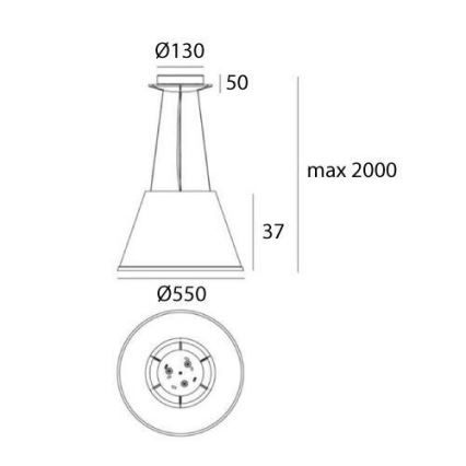 Artemide 1124020A - Kattokruunu johdossa CHOOSE MEGA 3xE27/12W/230V halkaisija 55 cm beige