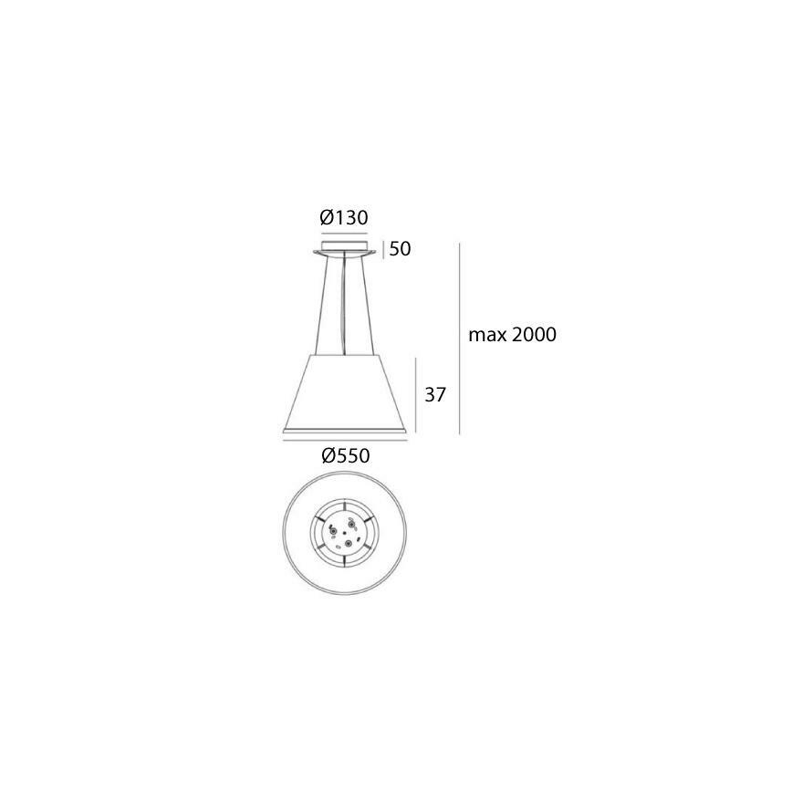 Artemide 1124110A - Kattokruunu johdossa CHOOSE MEGA 3xE27/12W/230V halkaisija 55 cm valkoinen