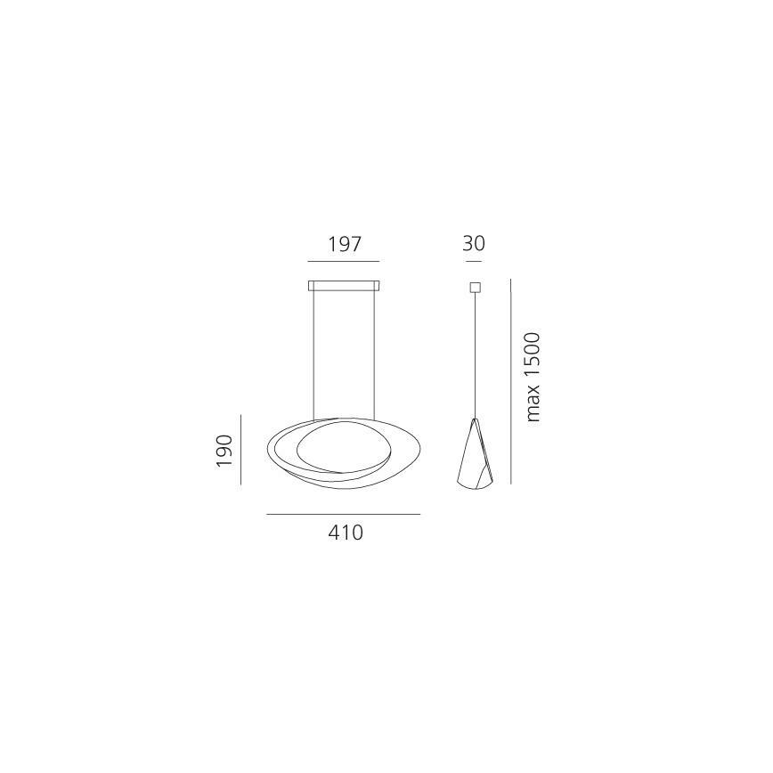 Artemide 1182010A - Himmennettävä LED-kattokruunu johdossa CABILDO LED/44W/230V 3000K