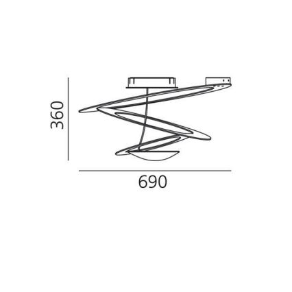 Artemide 1255120A - Himmennettävä LED-kattovalaisin PIRCE LED/44W/230V 3000K kulta