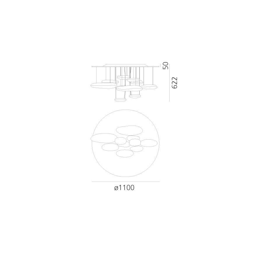 Artemide 1366110A - LED-himmennyskattokruunu MERCURY LED/58W/230V 3000K