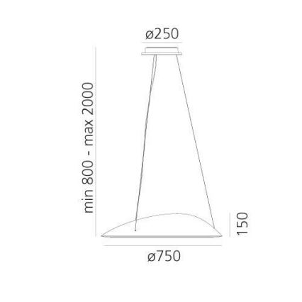 Artemide 1401010APP - Himmennettävä LED-kattokruunu johdossa AMELUNA LED/41W/230V 3000K