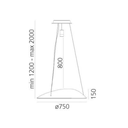 Artemide 1402010APP - LED RGBW Himmennettävä kattokruunu johdossa AMELUNA LED/45W/230V 3000K