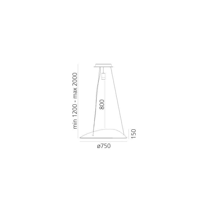 Artemide 1402010APP - LED RGBW Himmennettävä kattokruunu johdossa AMELUNA LED/45W/230V 3000K