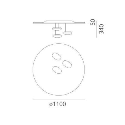 Artemide 1474110A - Himmennettävä LED-kattovalaisin DROPLET LED/87W/230V 3000K