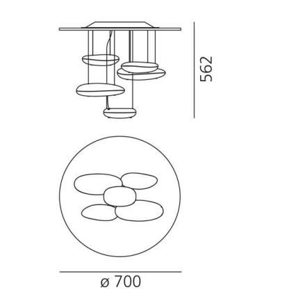 Artemide 1476110A - LED-himmennyskattokruunu MERCURY LED/29W/230V 3000K