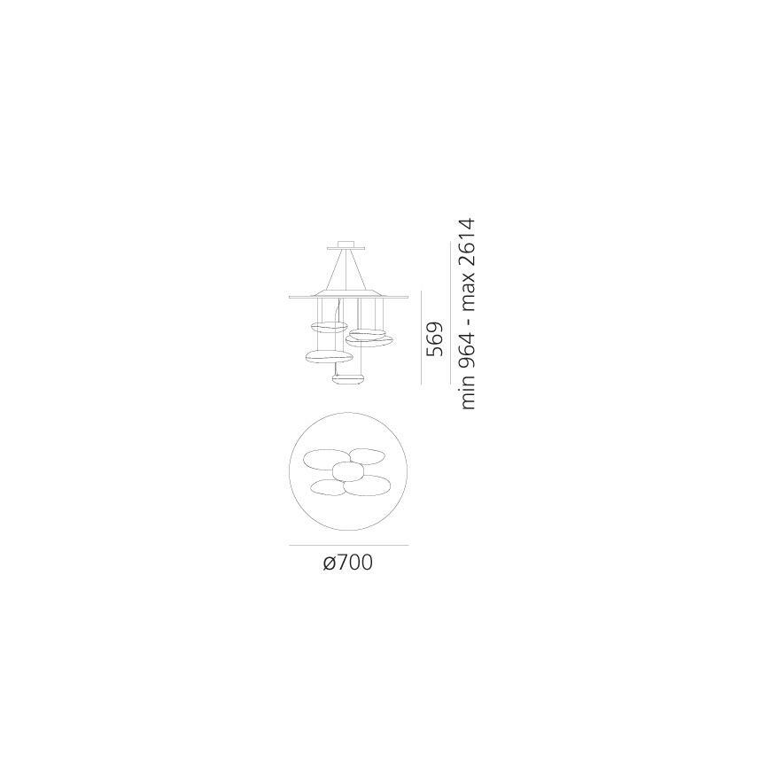Artemide 1477110A - Himmennettävä LED-kattokruunu johdossa MERCURY LED/29W/230V 3000K