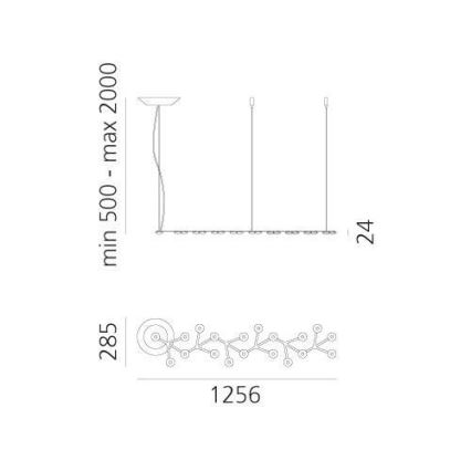 Artemide 1578050APP - Himmennettävä LED-kattokruunu johdossa NET LED/45W/230V 3000K