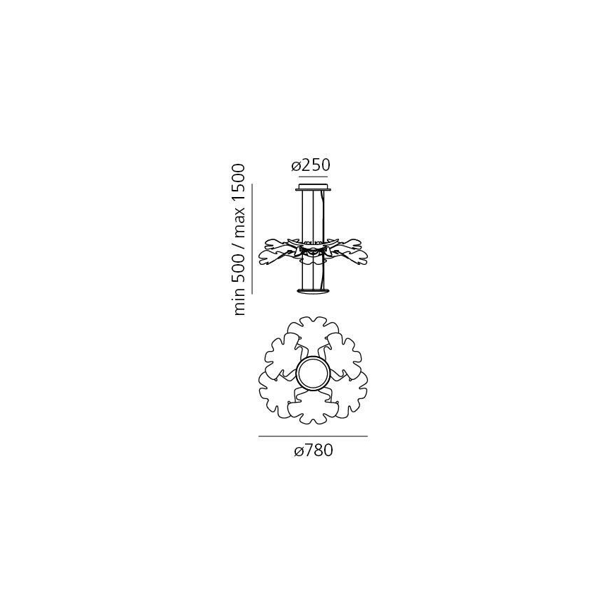 Artemide 1628010APP - Himmennettävä LED-kattokruunu johdossa CHLOROPHILIA LED/44W/230V 3000K