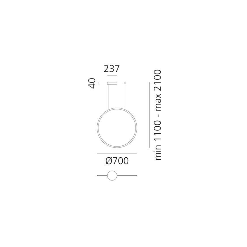 Artemide 1992010APP - Himmennettävä LED-kattokruunu johdossa DISCOVERY LED/40W/230V 3000K antrasiitti