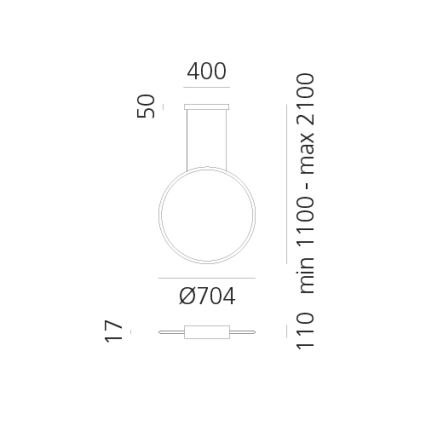 Artemide 1992230IN1APP - Himmennettävä LED-kattokruunu johdossa DISCOVERY LED/42W/230V 2700K musta