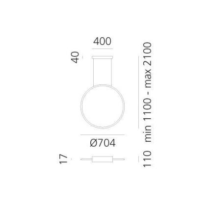 Artemide 1992330APP - LED RGBW Himmennettävä kattokruunu johdossa DISCOVERY LED/42W/230V 2700-6500K musta