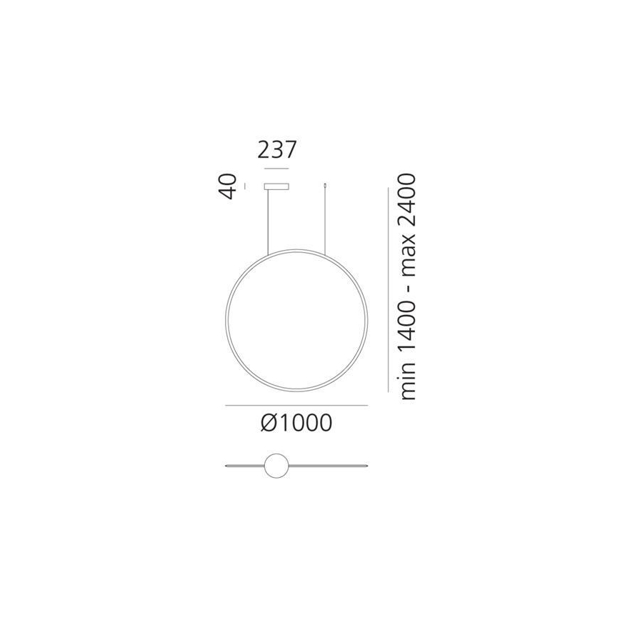 Artemide 1993010APP - Himmennettävä LED-kattokruunu johdossa DISCOVERY LED/60W/230V 3000K antrasiitti