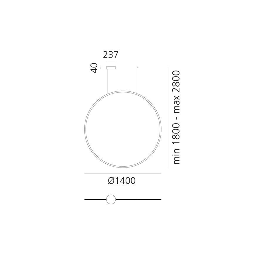Artemide 1994010APP - Himmennettävä LED-kattokruunu johdossa DISCOVERY LED/80W/230V 3000K antrasiitti