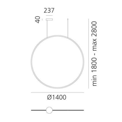 Artemide 1994060APP - Himmennettävä LED-kattokruunu johdossa DISCOVERY LED/80W/230V 3000K pronssi