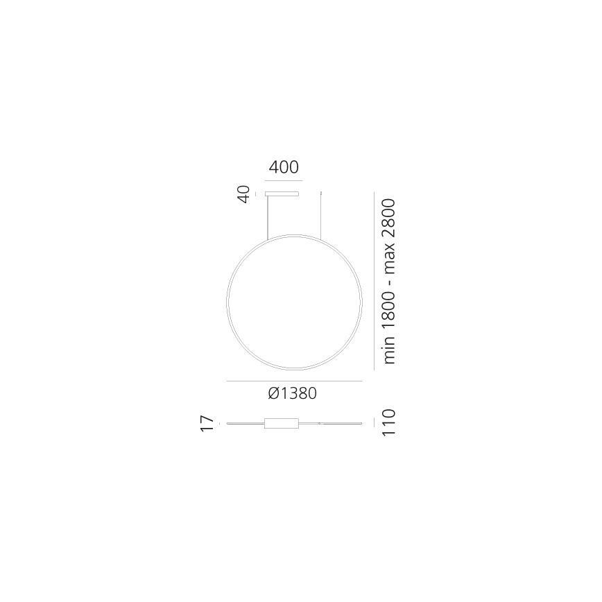 Artemide 1994230APP - Himmennettävä LED-kattokruunu johdossa DISCOVERY LED/84W/230V 2700-6500K musta