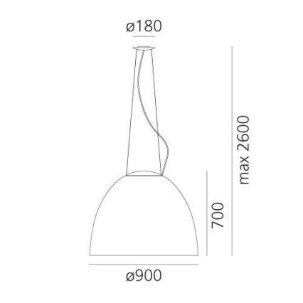 Artemide A243210 - Himmennettävä LED-kattokruunu johdossa NUR LED/80W/230V 3000K halkaisija 90 cm harmaa