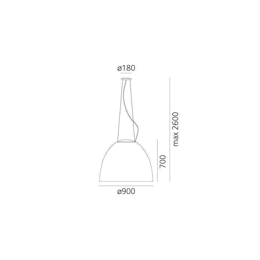 Artemide A243210 - Himmennettävä LED-kattokruunu johdossa NUR LED/80W/230V 3000K halkaisija 90 cm harmaa