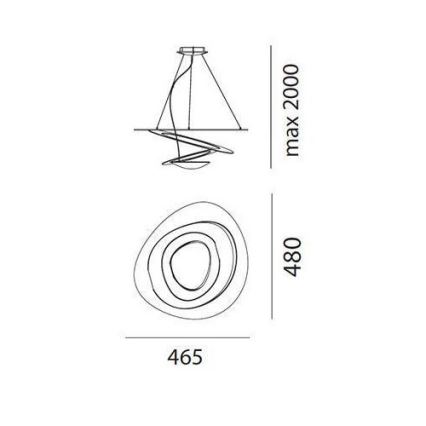 Artemide AR 1249010A - Himmennettävä LED-kattokruunu narussa PIRCE MICRO 1xLED/27W/230V