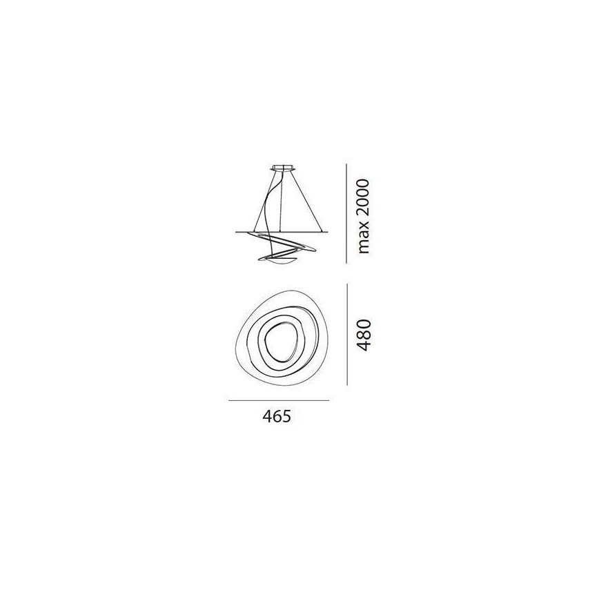 Artemide AR 1249010A - Himmennettävä LED-kattokruunu narussa PIRCE MICRO 1xLED/27W/230V
