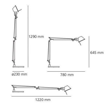 Artemide AR A004420+AR A005320 KOMPLET - Pöytävalaisin TOLOMEO 1xE27/70W/230V