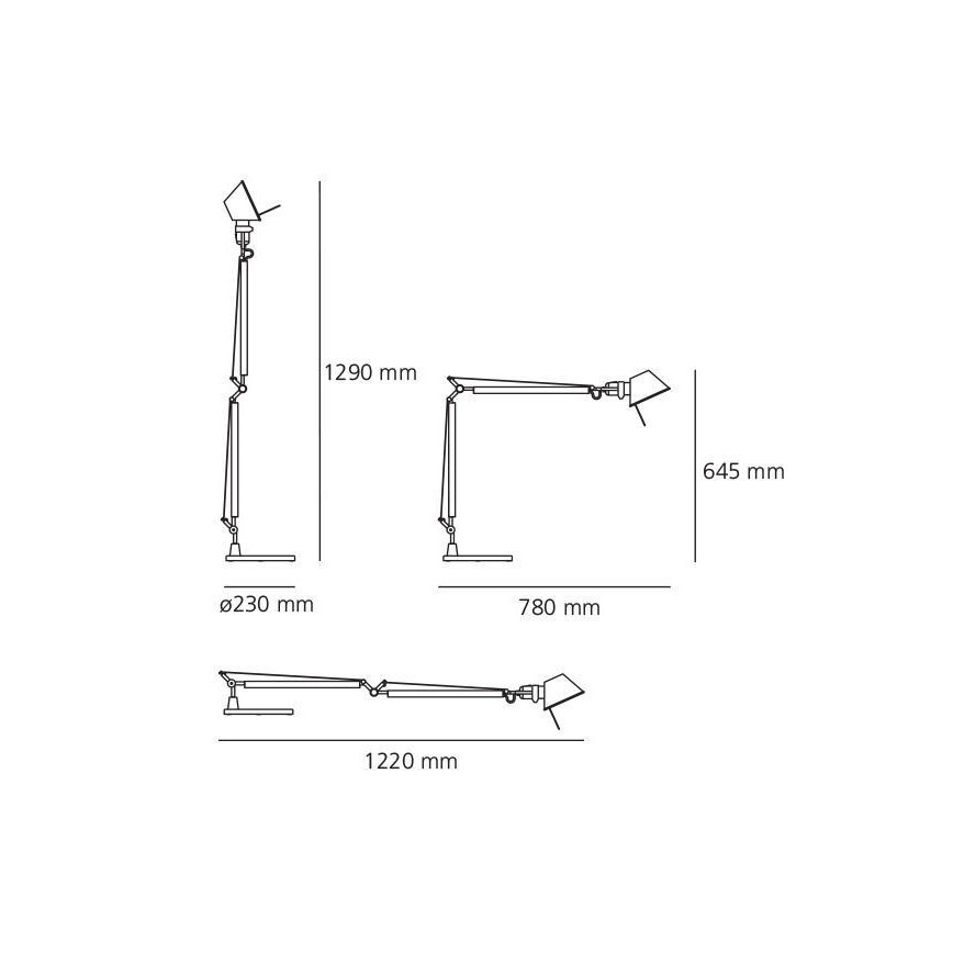 Artemide AR A004430+AR A005330 KOMPLET - Pöytävalaisin TOLOMEO 1xE27/70W/230V