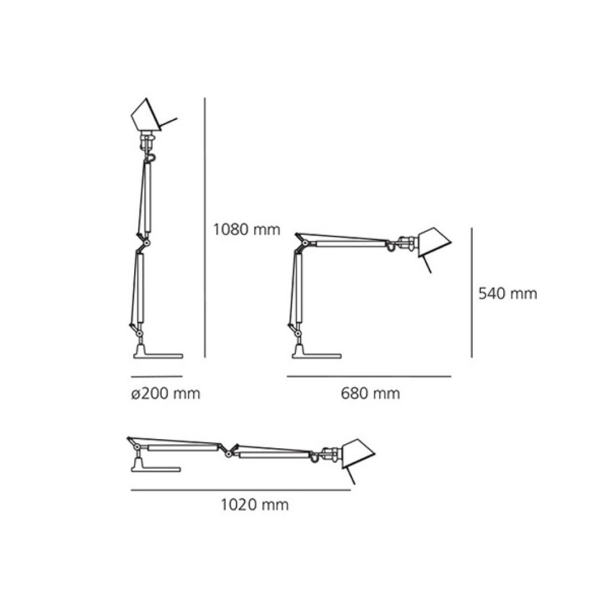 Artemide AR A005940+AR A00861 KOMPLET - Pöytävalaisin TOLOMEO MINI 1xE27/70W/230V