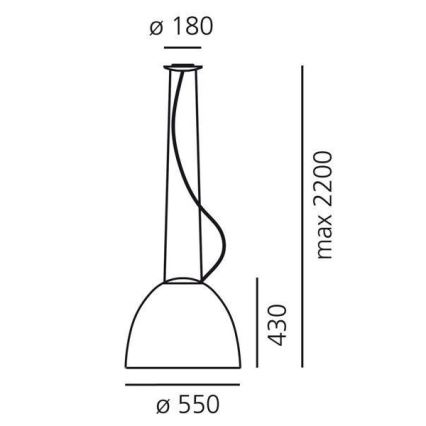 Artemide AR A242100 - Kattokruunu johdossa NUR 1xE27/205W/230V