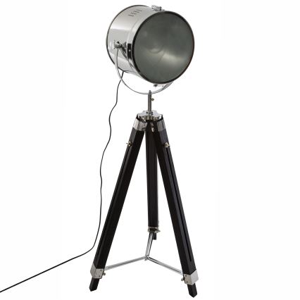 Atmosphera - Lattialamppu EBOR 1xE27/25W/230V mänty/kiiltävä kromi