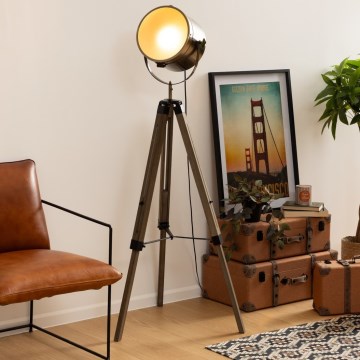 Atmosphera - Lattialamppu EBOR 1xE27/25W/230V mänty/messinki