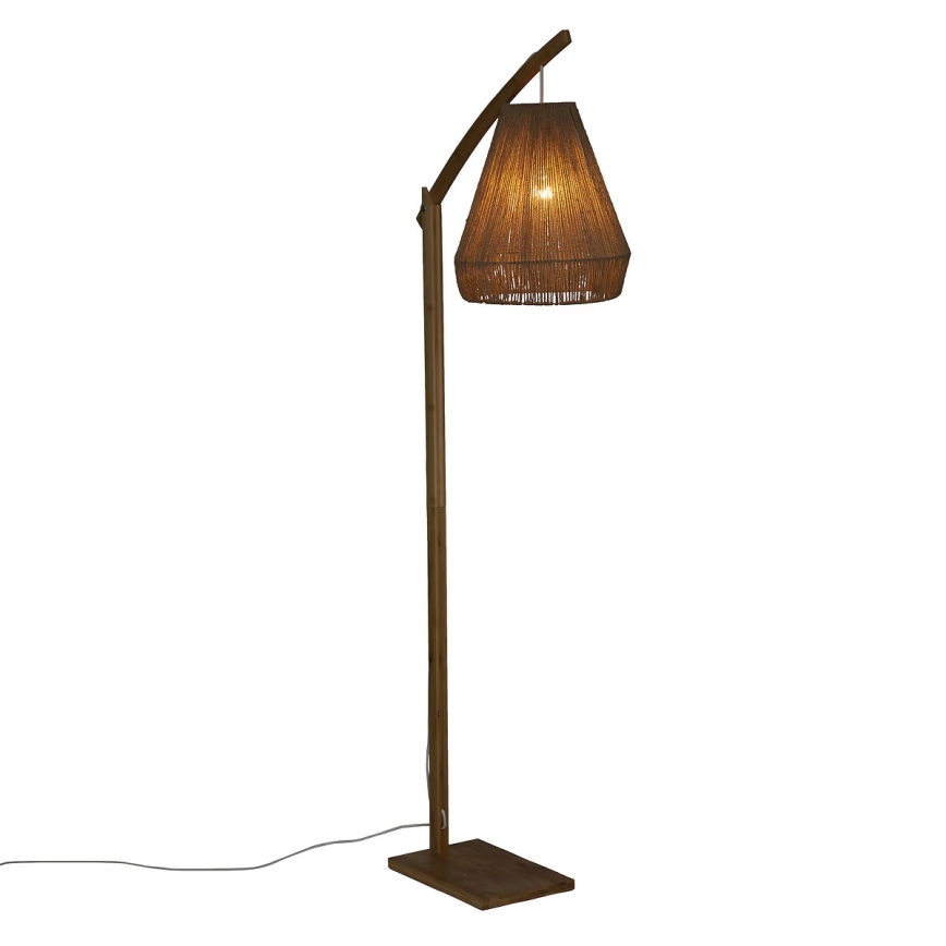 Atmosphera - Lattialamppu PALM 1xE27/60W/230V bambu/hamppu