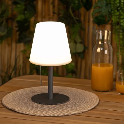 Atmosphera - LED RGBW Ladattava ulko pöytävalaisin ZACK LED/3,7V 1200 mAh IP44 musta