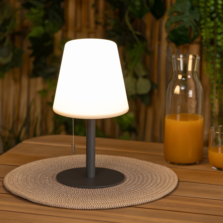 Atmosphera - LED RGBW Ladattava ulko pöytävalaisin ZACK LED/3,7V 1200 mAh IP44 musta