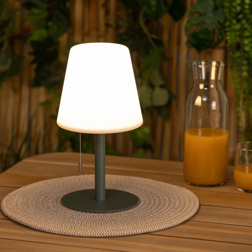 Atmosphera - LED RGBW Ladattava ulko pöytävalaisin ZACK LED/3,7V 1200 mAh IP44 vihreä