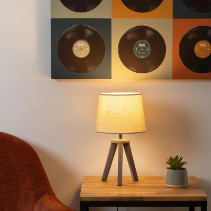 Atmosphera - Pöytävalaisin MINI 1xE14/25W/230V mänty/beige
