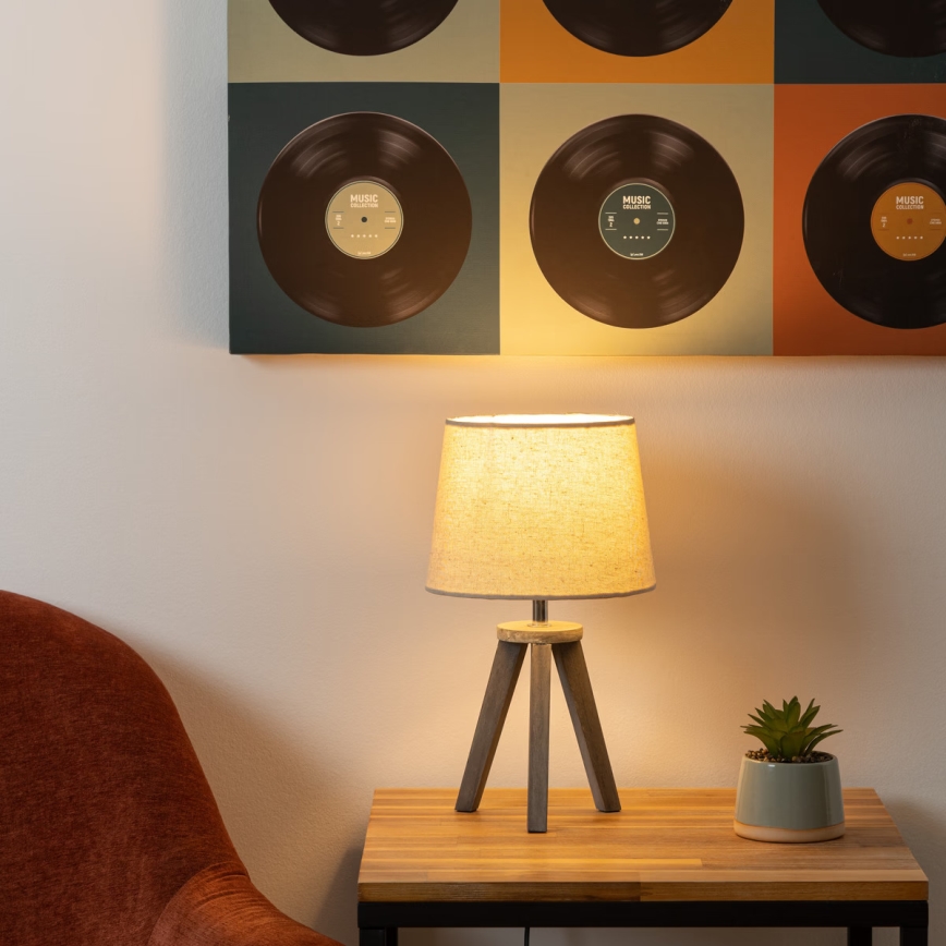 Atmosphera - Pöytävalaisin MINI 1xE14/25W/230V mänty/beige