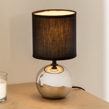 Atmosphera - Pöytävalaisin TIMÉO 1xE14/60W/230V kiiltävä kromi/musta