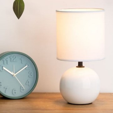 Atmosphera - Pöytävalaisin TIMÉO 1xE14/60W/230V kiiltävä valkoinen