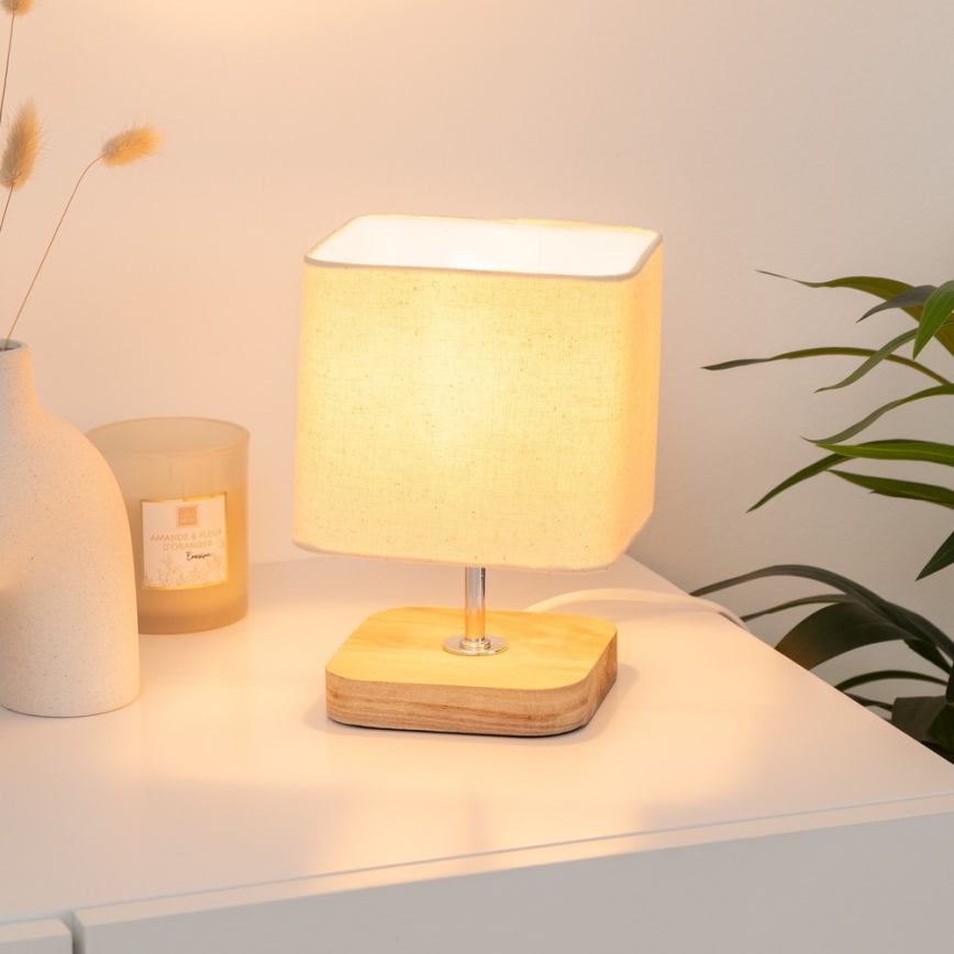 Atmosphera - Pöytävalaisin TOXEY 1xE14/25W/230V mänty/beige