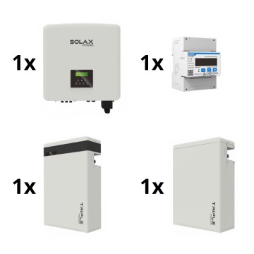 Aurinko sarja: 10kW SOLAX muuntaja 3p + 11,6 kWh TRIPLE Power akku V2 + sähkömittari 3p