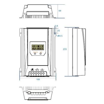 Aurinkoenergian lataussäädin MPPT 12/24V/40A