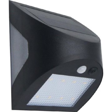 Aurinkokäyttöinen LED-seinävalaisin tunnistimella LED/3W/3,7V 3000/4000K 1200 mAh IP54 musta