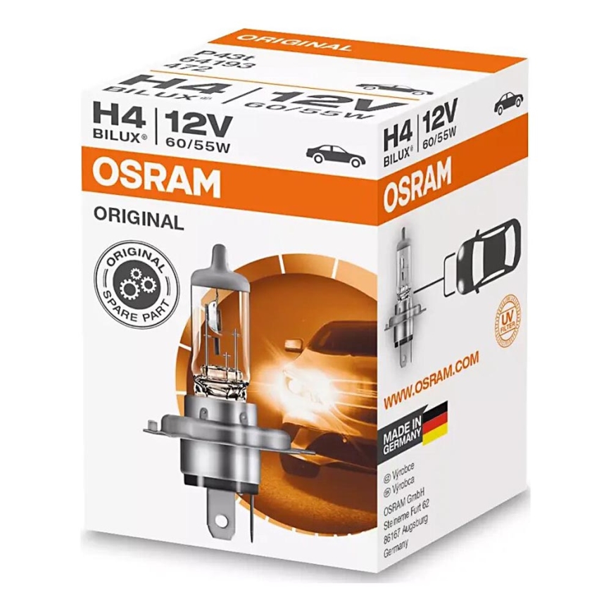 Autopolttimo H4 P43t/60/55W/12V - Osram