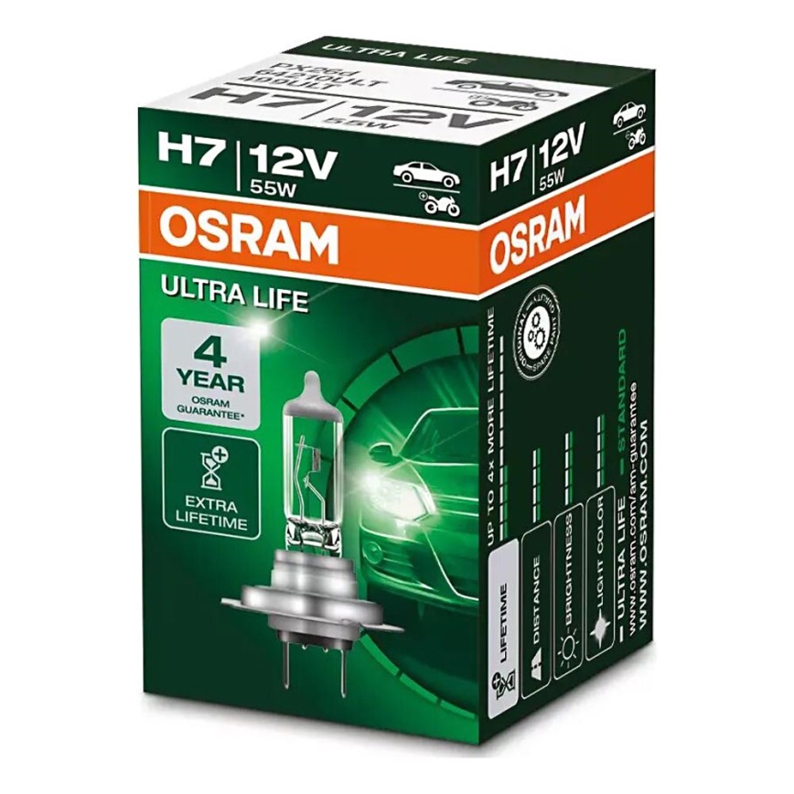 Autopolttimo ULTRA LIFE H7 PX26d/55W/12V - Osram