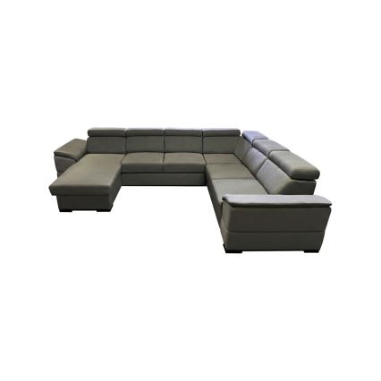 GRANADA avattava U-muotoinen kulmasohva universaalilla kulmaratkaisulla ja säilytystilalla, tummanharmaa