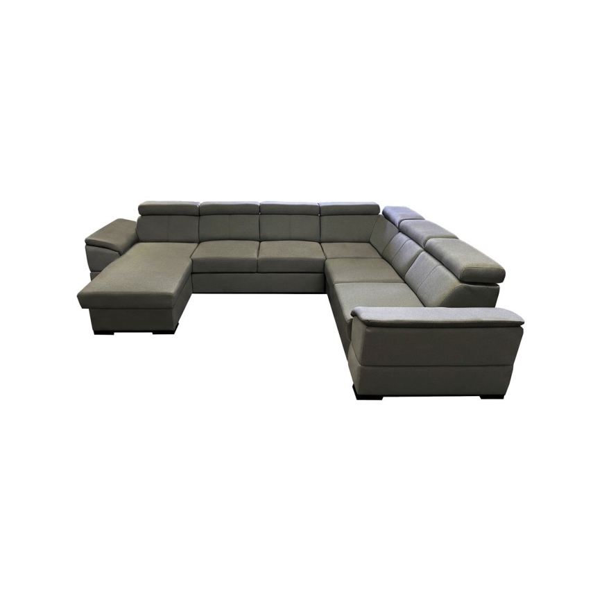 GRANADA avattava U-muotoinen kulmasohva universaalilla kulmaratkaisulla ja säilytystilalla, tummanharmaa